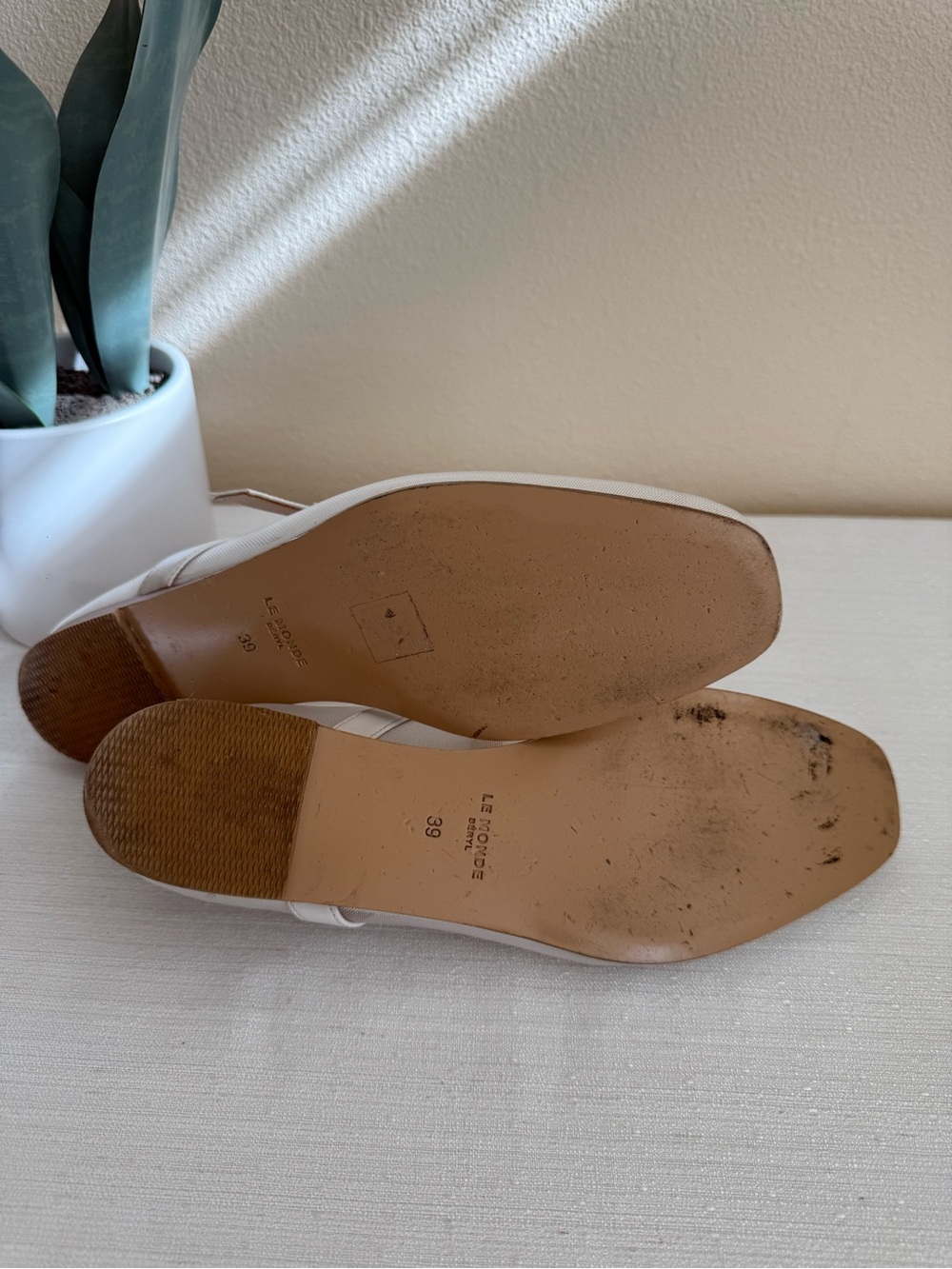 Le Monde Beryl Women's Beige Mary Jane Slingback Flats - Picture 13 of 13
